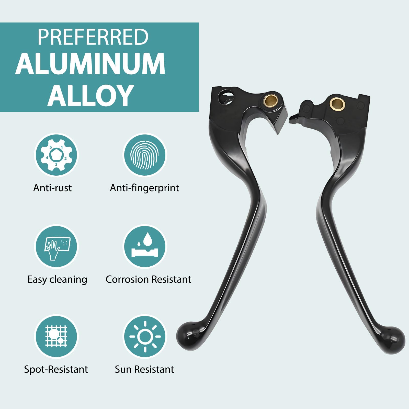 Premium in alluminio freno moto & leva frizione Compatibile con Harley Davidson XL Sportster 883 1200 XL883 XL1200 Forty Eight Seventy Two 2014-2020 - Safety,Corrosion-Resistant, Black