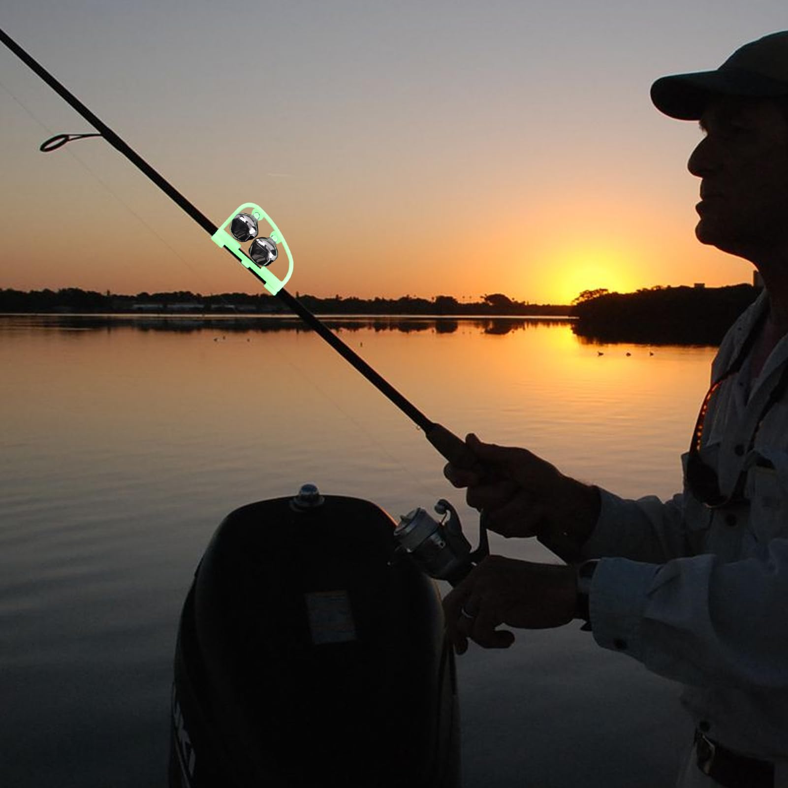 Campane da Pesca per canne, Campanelle per canne da Pesca | Campane Luminose per Pesci Gatto per la Pesca | Campanello d'allarme Notturno per Canna da Pesca, Set di 5 campanelli indicatori di