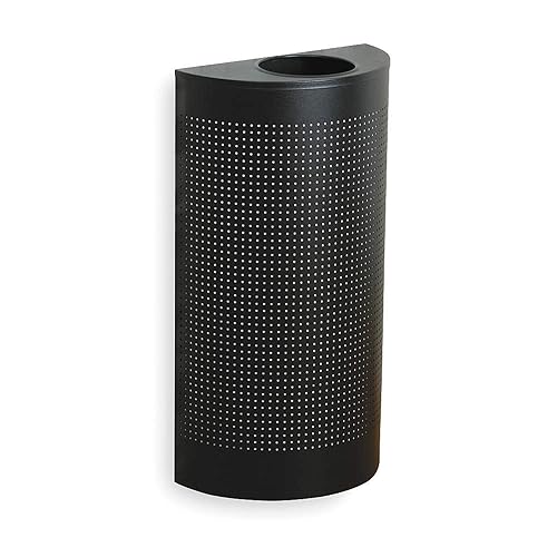 Rubbermaid Commercial Products Silhouette - Bote de basura de 1 galón, color negro, para interiores y exteriores, con apertura lateral para