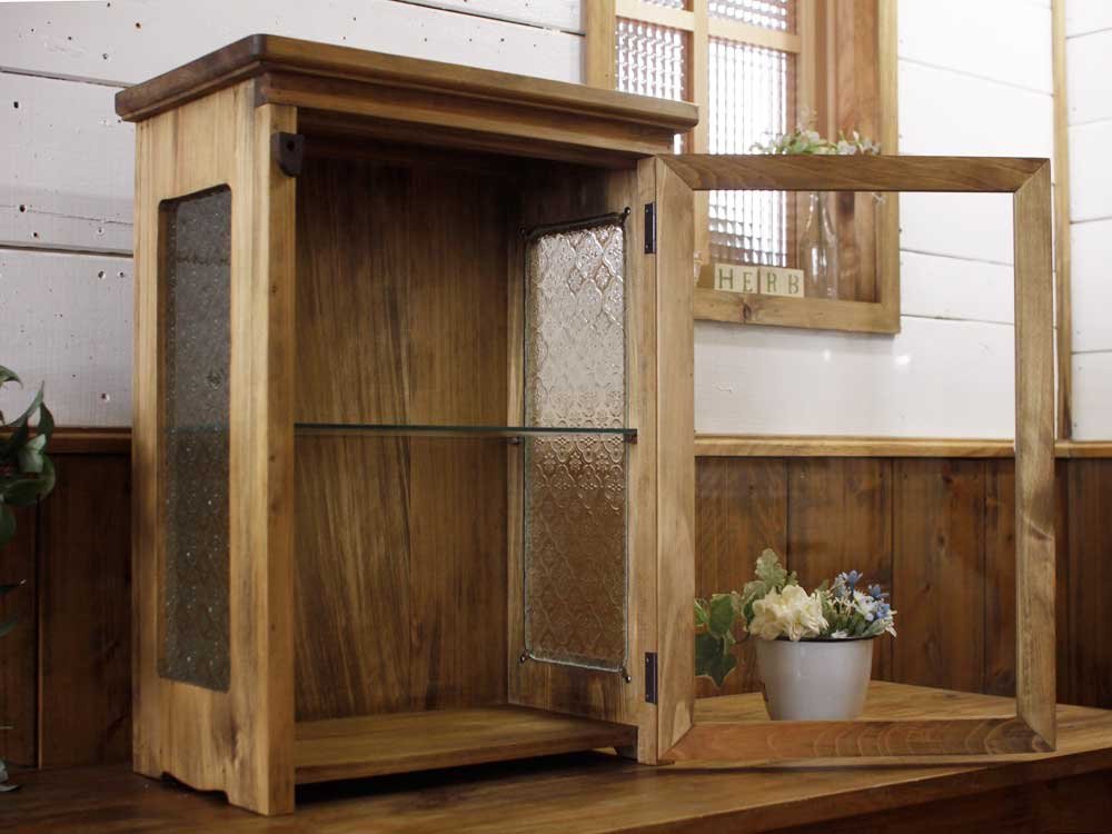 Amazon.co.jp: キャビネット 木製 ひのき アンティークブラウン