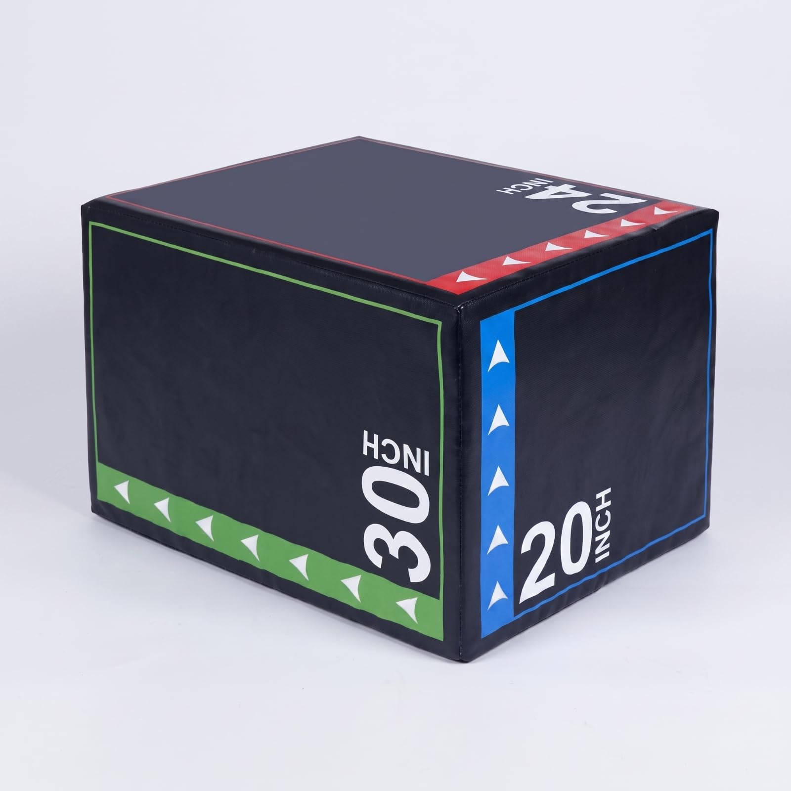 Jump Cubo Allenamento Plyometrico Box Salto Box Step Piattaforma Fitness con Nucleo in Schiuma Rigida E Rivestimento in Pelle E Indicatori in Pollici | Antiscivolo, Morbido, Pedana Pliometrica in Schiuma, per Palestra, Appassionati di Fitness