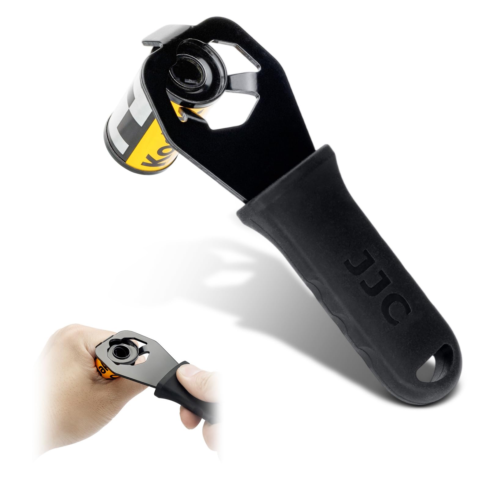 35mm 120 Film Cassette Opener, Premium Metal Film Cassette Cartridge Removal Darkroom Tool with Comfort Silicone Ergonomic Handle for 135 120 Negative Film