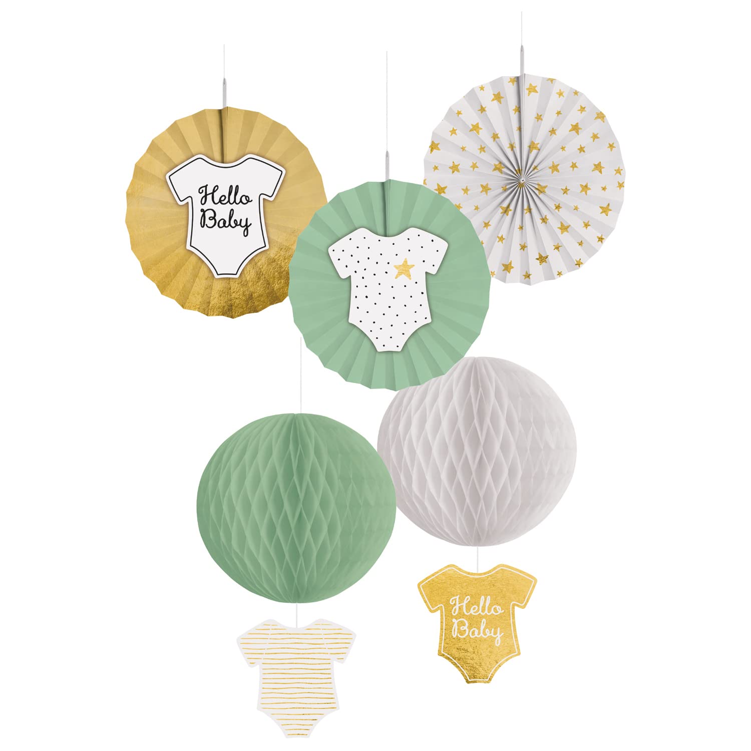 amscan Hanging Decoration Hello Baby 5 Parts