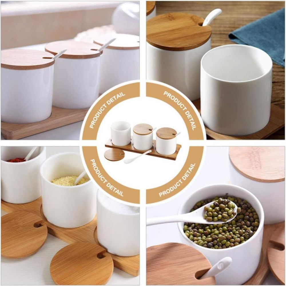 Gewürzglas, 1 Set Keramik-Gewürztopf, Pfefferstreuer, Salzstreuer, Zuckerdose, Gewürzbehälter, Küchenaufbewahrungsbehälter, Weiß
