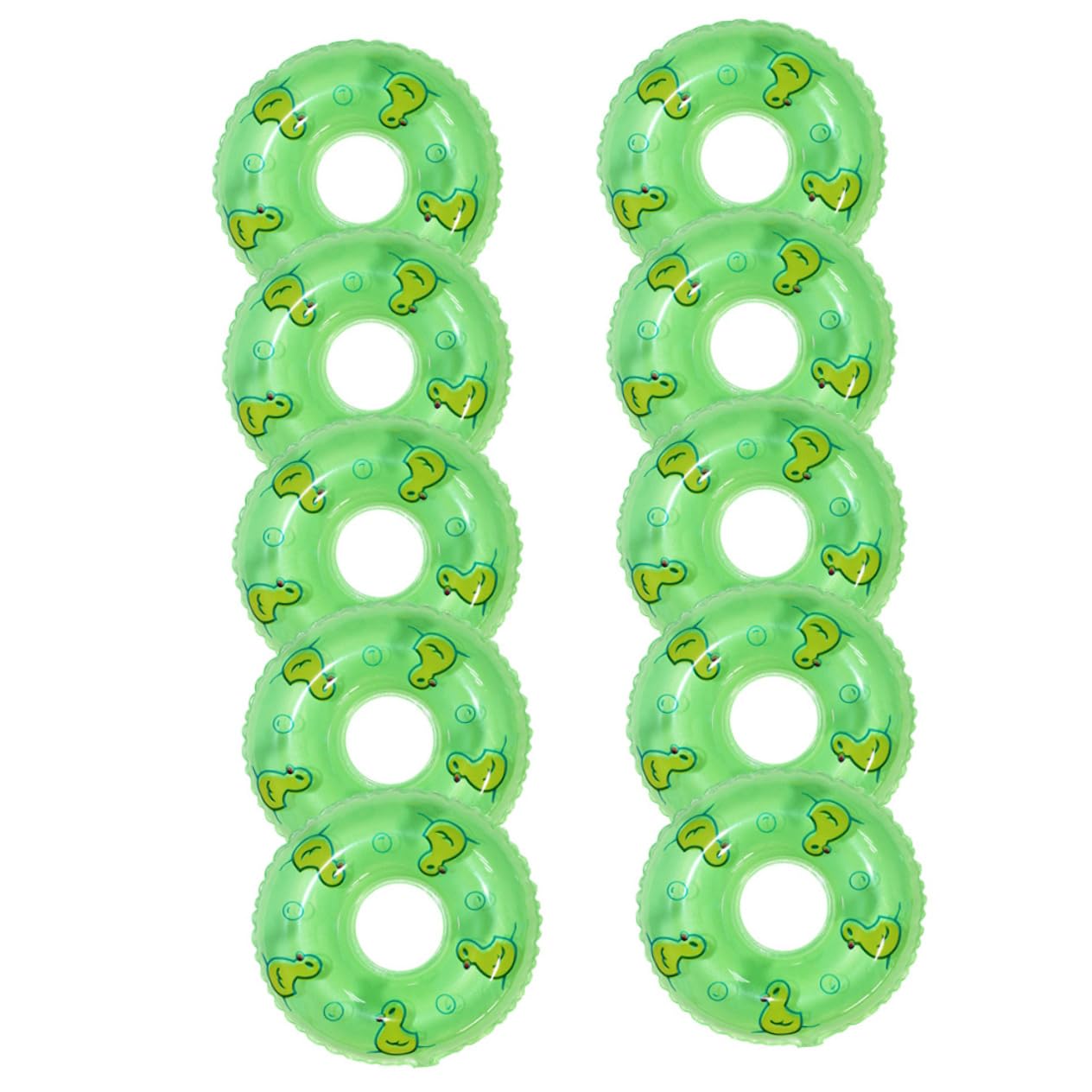 VANZACK 10pcs Mini Accessories Swimming Pool Pool Float Jumbo Inflatable Pool Floats Rings Cute Tiny Swim for Duckling Green