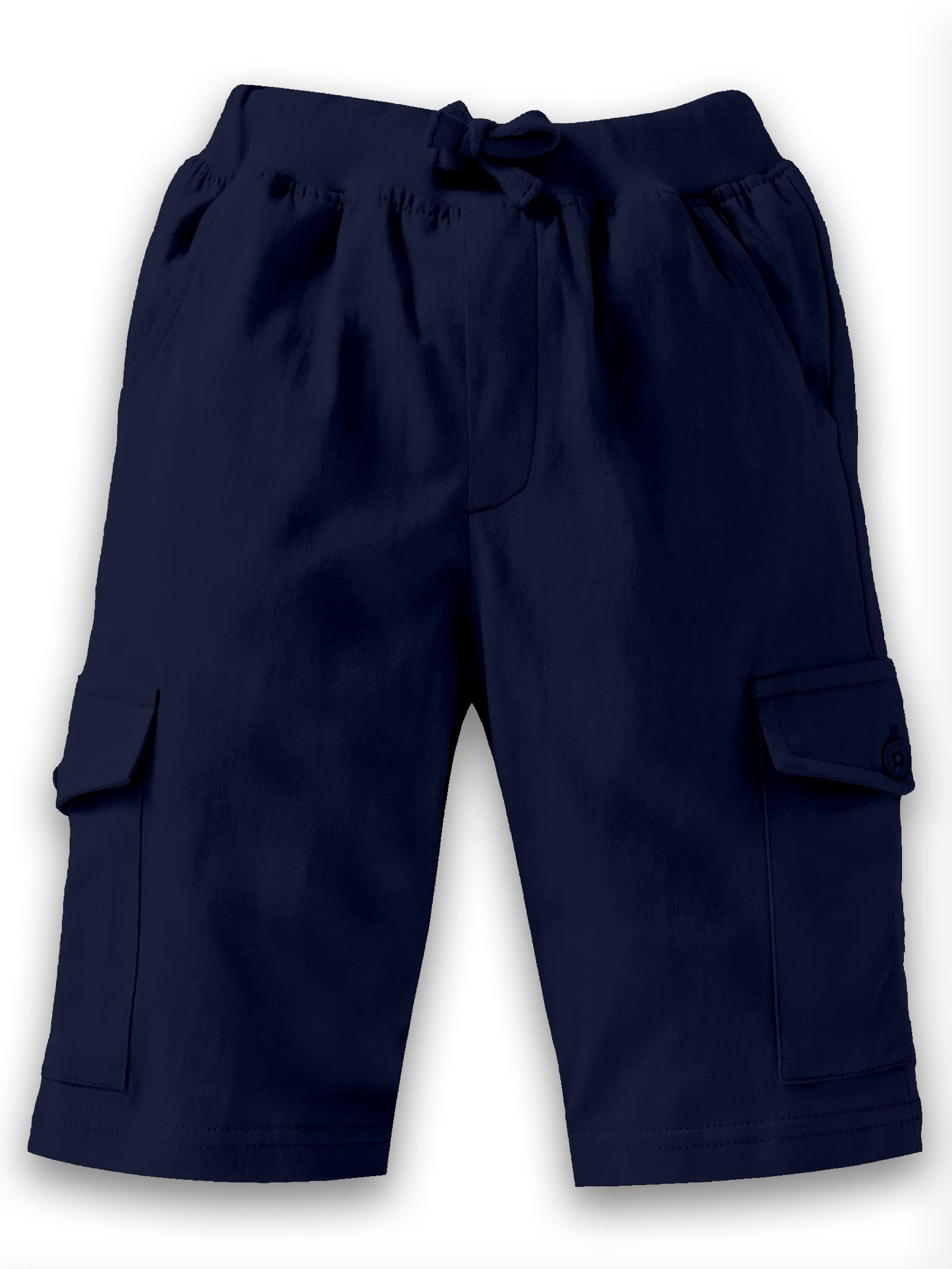 KiddoPanti Boys Knit Solid Cargo Shorts | 100% Cotton | Comfortable Rib Waistband | 2 Front Pockets & 2 Cargo Pockets | Sport Bermuda Half Pant for Boys