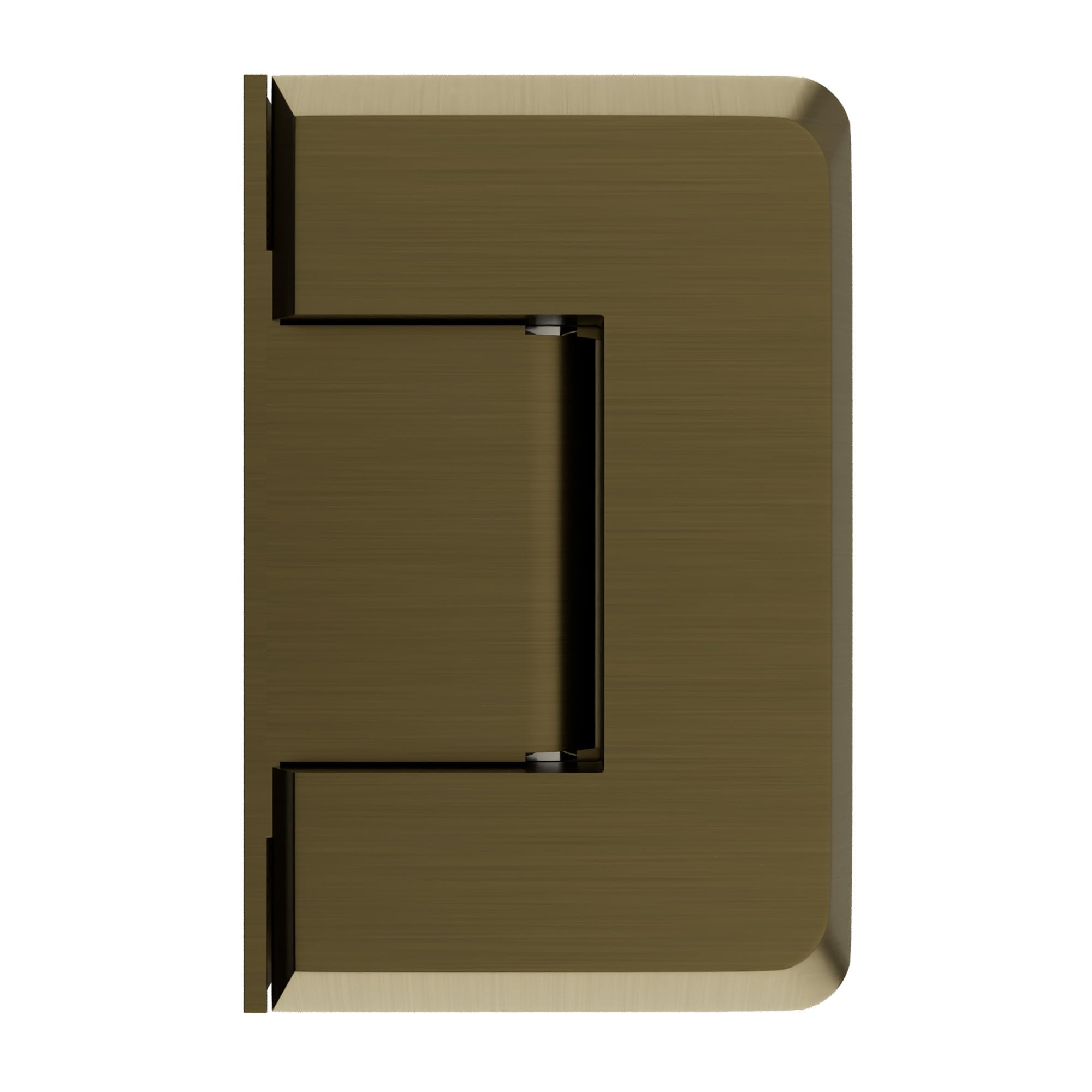 Brixwell Wall Mount Offset Back Plate Shower Door Hinge Brass Material, Brushed Bronze Finish, for Frameless Glass Doors 3/8" to 1/2" Glazing Thickness, 4" Height