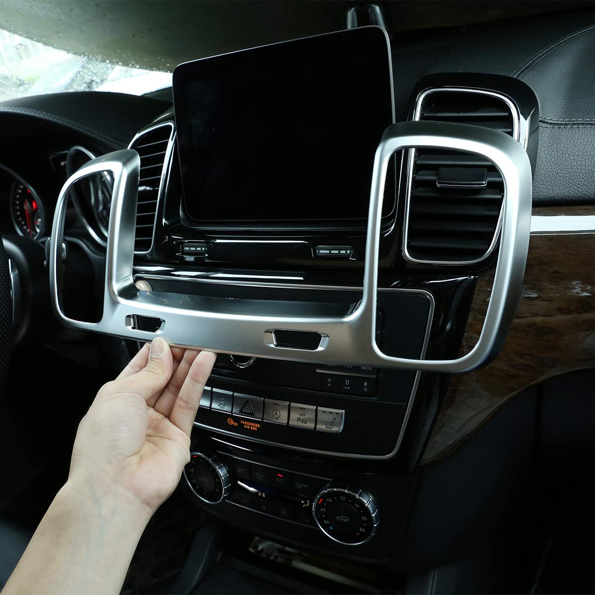 samochód ABS matowy centralny sterowany wylotem powietrza dekoracyjna rama wykończenia do Benz GLS GLE klasy akcesoria samochodowe