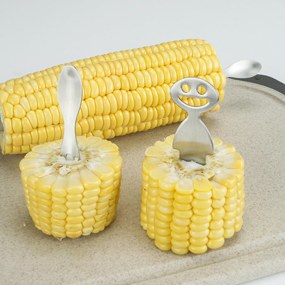 Soportes de mazorcas de maíz Ajuste de barbabla de acero inoxidable horquillas de frutas para fiestas 10pcs kit de palitos barbaco