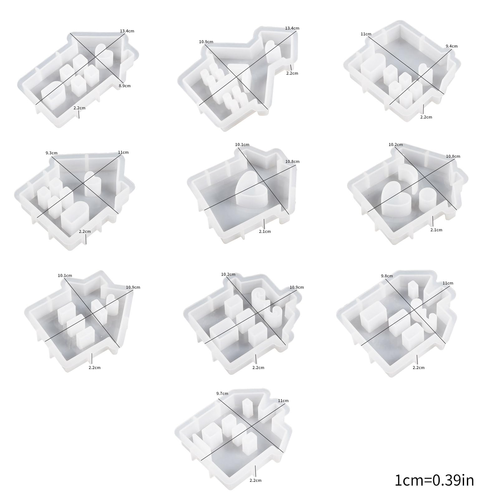 Formy silikonowe, MDHQ 3D House silikonowe formy do żywicy serce w kształcie domu foremka na świecę świeca zapachowa Making ciasto dekoracje narzędzia do pieczenia