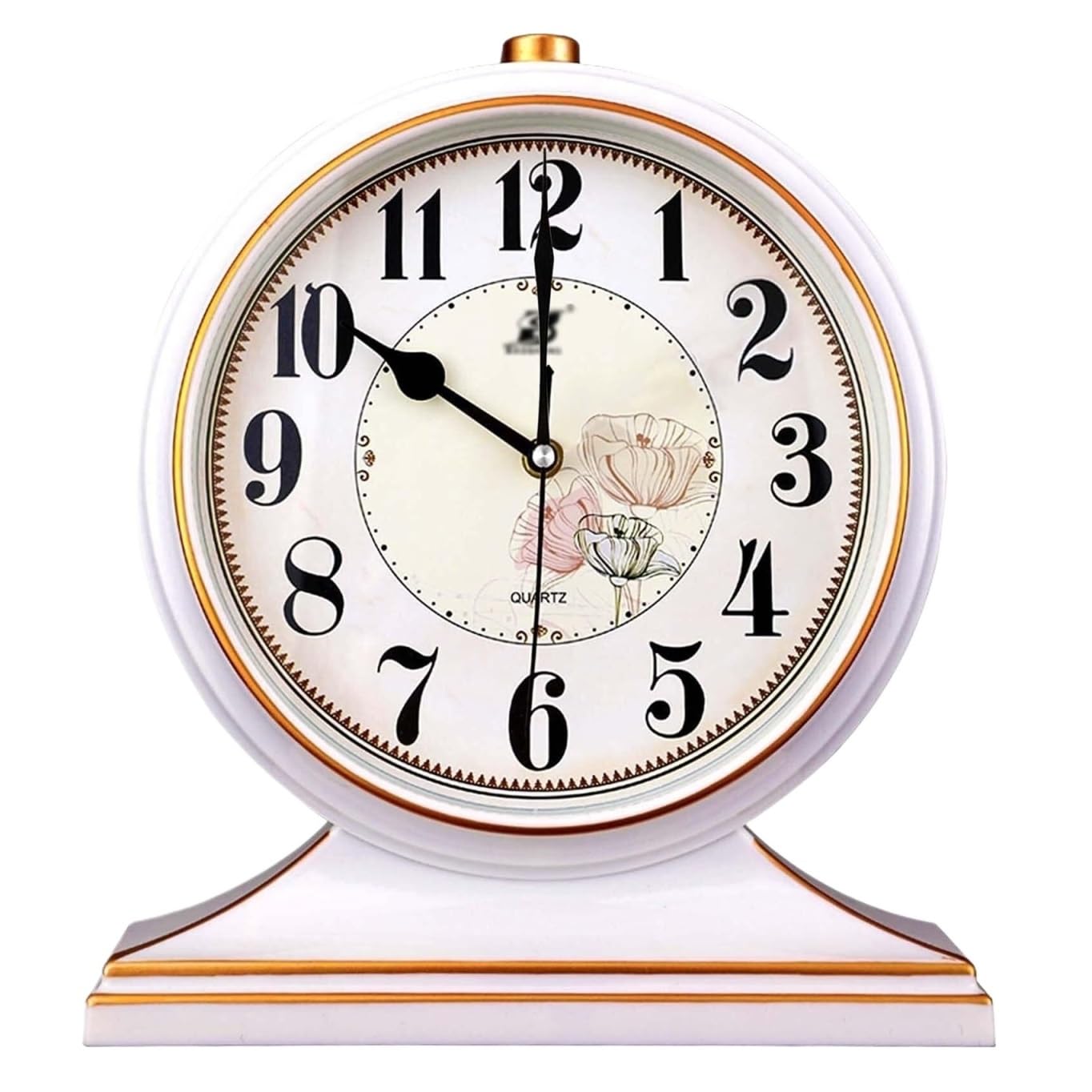 VHdryEDT Vintage Mantel Clock Fireplace Desk Clock For Table Decor Retro Mantel For Fireplace Desktop Decoration Easy To Read(White)