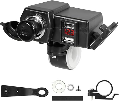 Cargador USB para motocicleta cargador USB dual manillar de motocicleta impermeable y abrazadera de espejo retrovisor cargador adaptador de