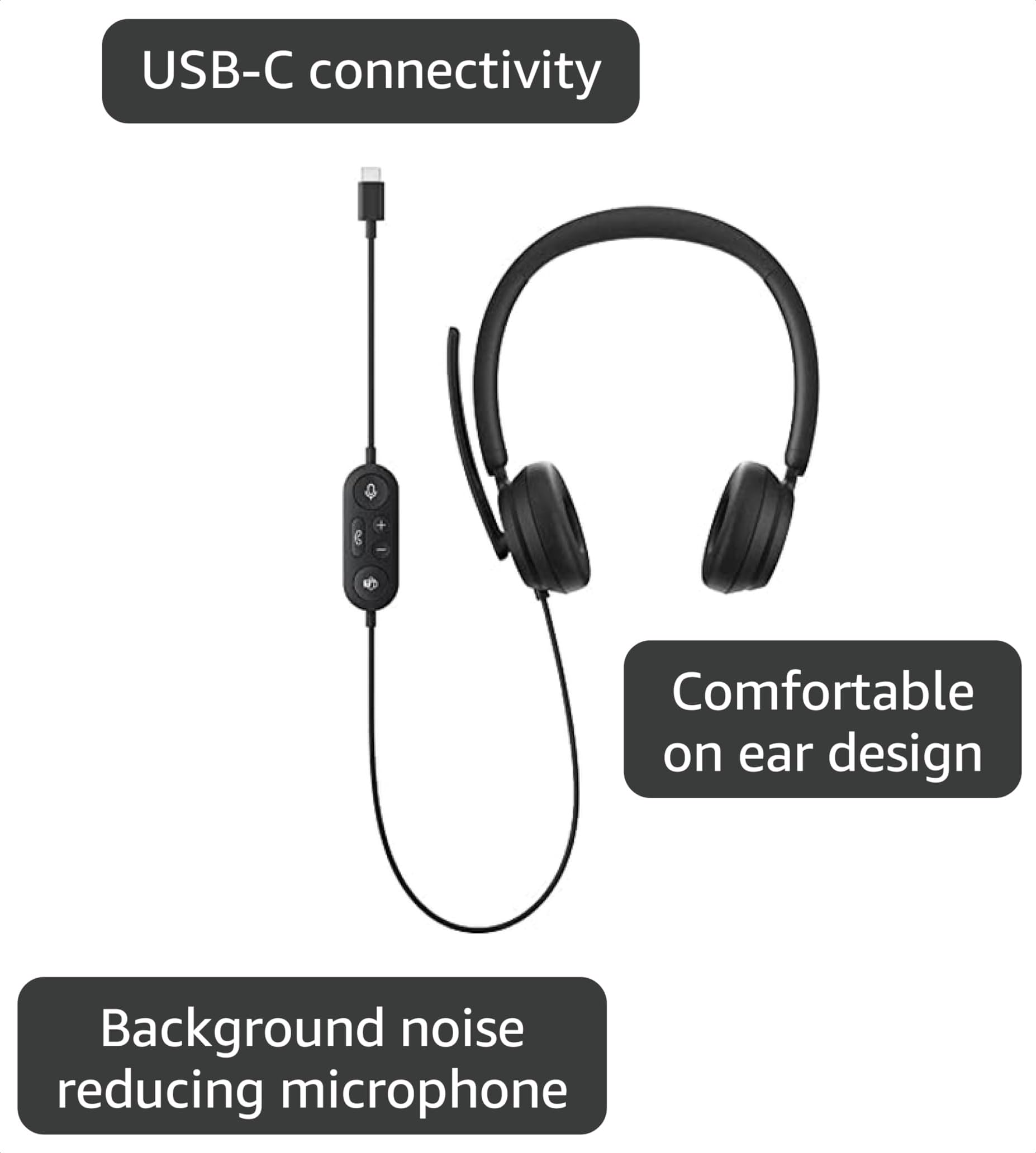 Amazon.com: Microsoft Modern USB-C Headset - Wired Headset,On-Ear