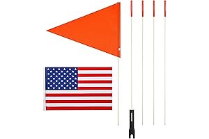 Orange ATV Safety Flag By Bike Safety Flag With 6-Foot Pole Height