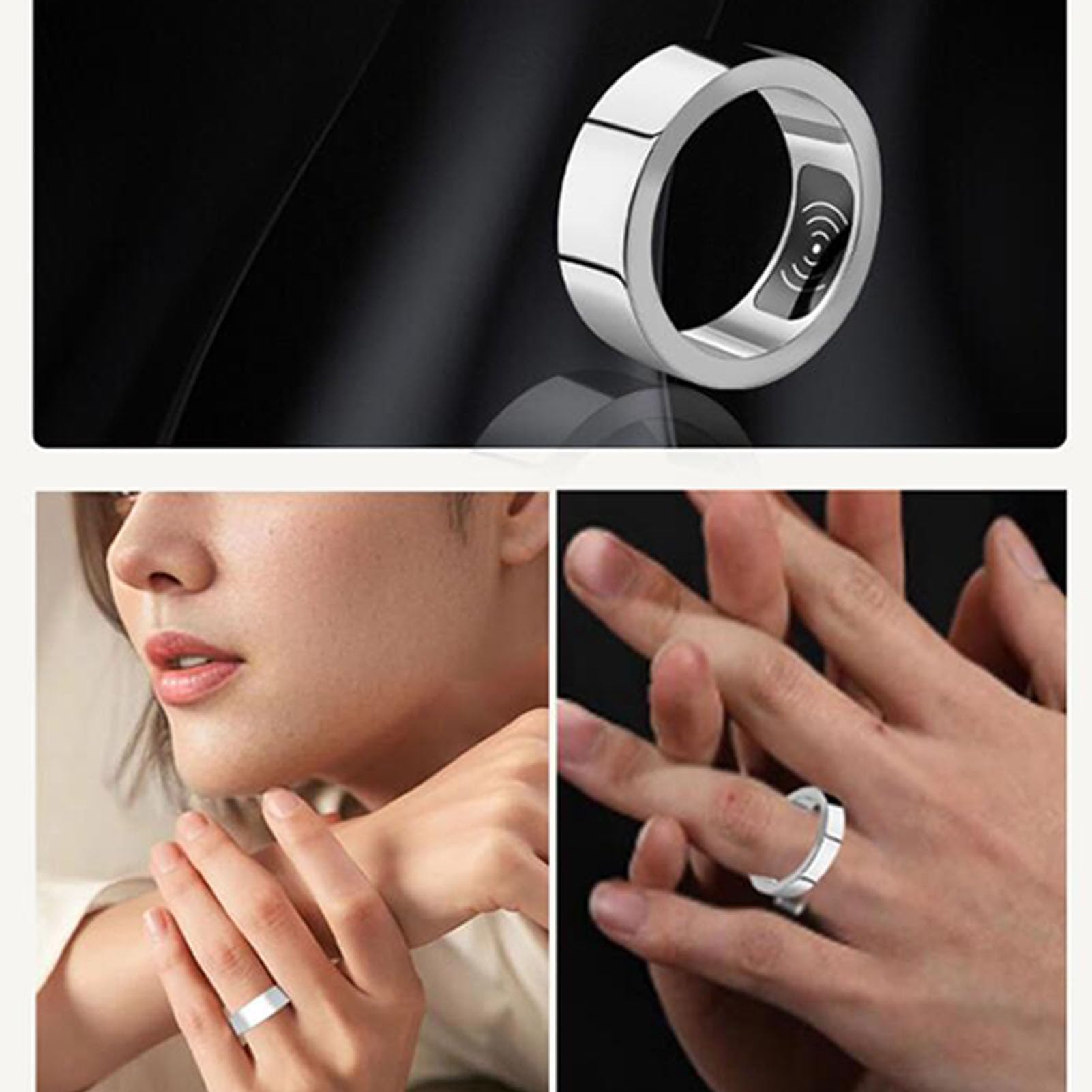 Anello per il Monitoraggio del Sonno, Rilevatore di Salute Ultraleggero Smart Ring con Custodia di Ricarica per gli Sport Quotidiani