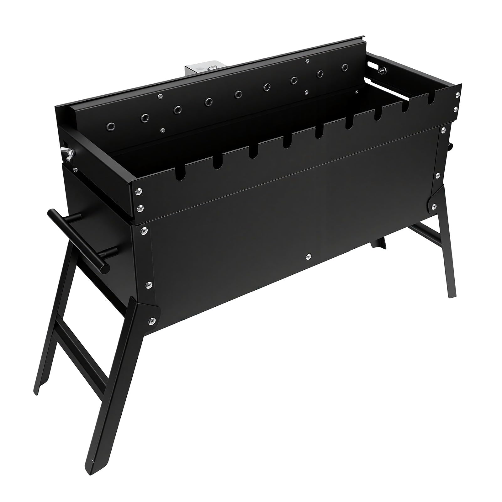 Tnfeeon Obrotowy Grill ze Stali Nierdzewnej Automatyczny Obrotowy Grill Węglowy ze Stali Nierdzewnej z aktywacją termiczną Bez Baterii Przenośny na Zewnątrz na Piknik Kempingowy