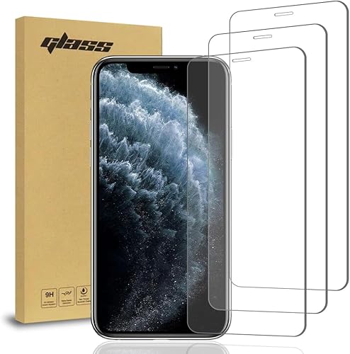 Rome Tech Paquete de 3 protectores de pantalla de vidrio templado para iPhone 11 Pro Max de 6.5 pulgadas (2019), protector de pantalla 9H,