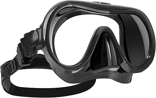 Miniatura 5 de Máscara de buceo con máscara de buceo para adultos, hombres y mujeres, con cubierta de nariz, vidrio templado antivaho marco único vista panorámica