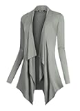 Urban CoCo Women's Drape Front Open Cardigan Long Sleeve Irregular Hem