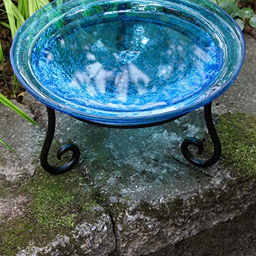 Achla Designs 201-7023 12 Inch Teal Crackle Short Stand Birdbath #TOP3
