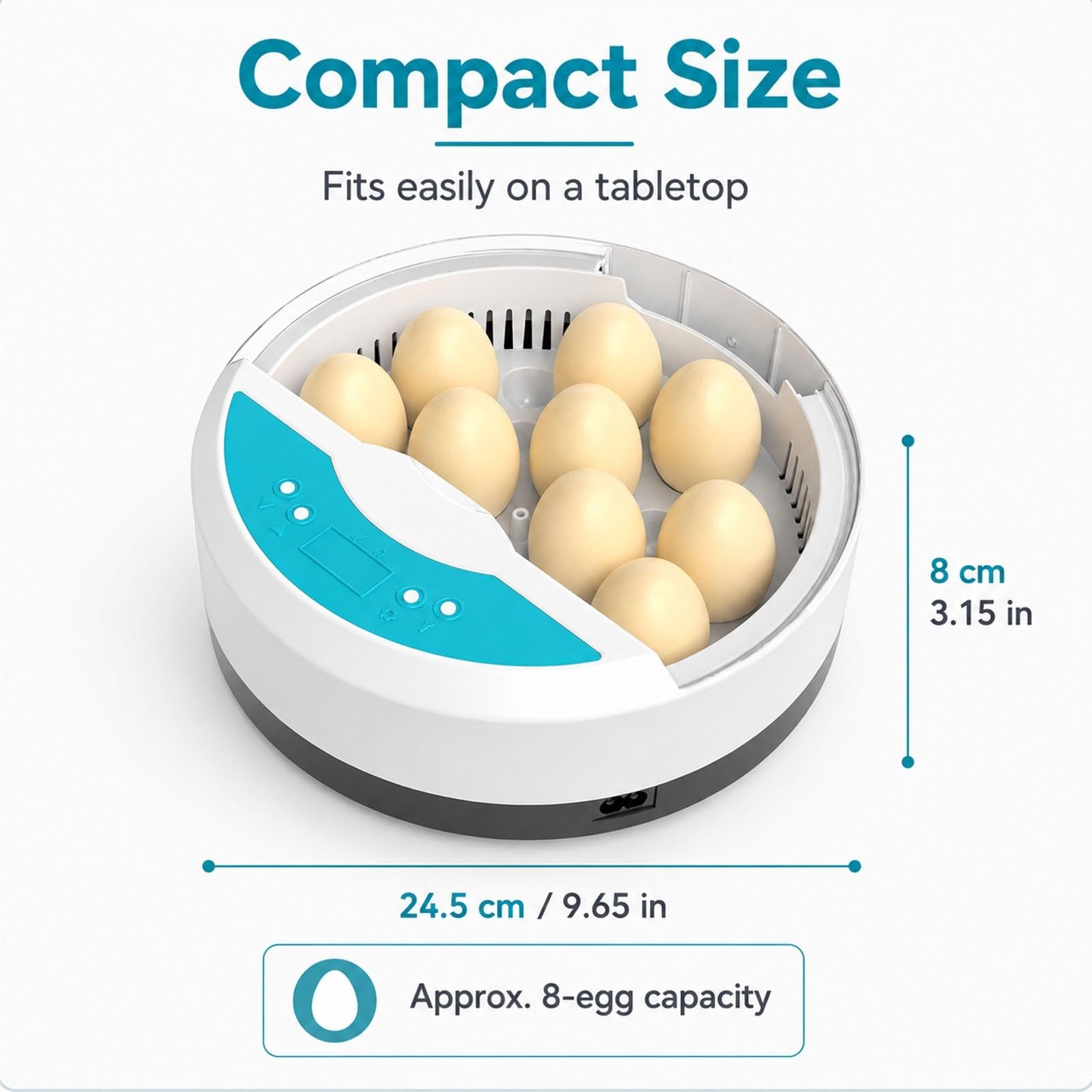 Incubatrice per 9 Uova con Controllo Automatico della Temperatura