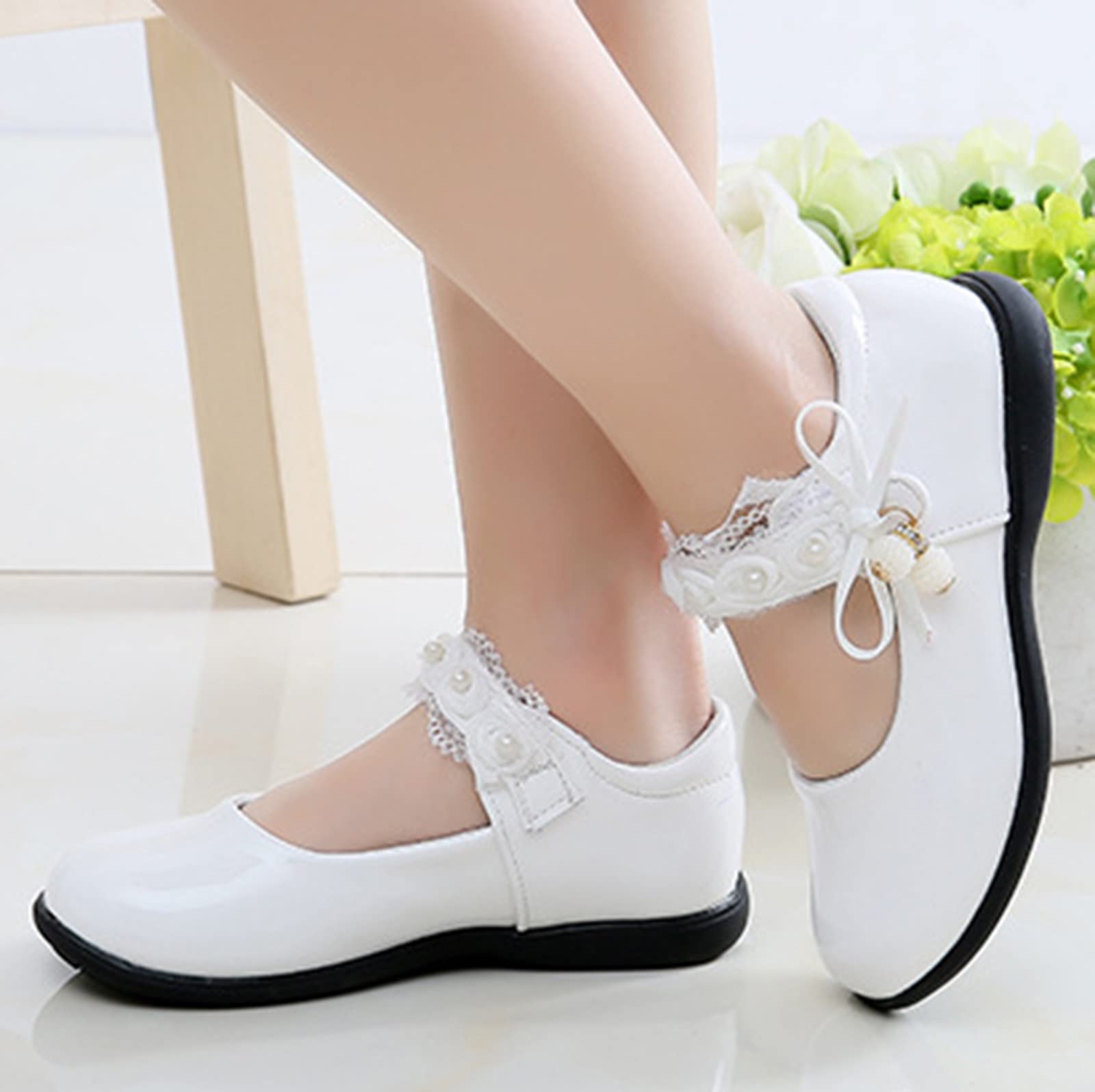 Chaussures de princesse pour fille - Chaussures de danse pour bébé - Chaussures en cuir - Chaussures de ballerines - Chaussures de ballet pour fille - Chaussures de baptême élégantes - Chaussures de