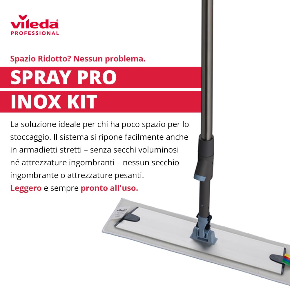 Vileda Professional,SprayPro Inox Kit Lavapavimenti a spruzzo,Con accessori