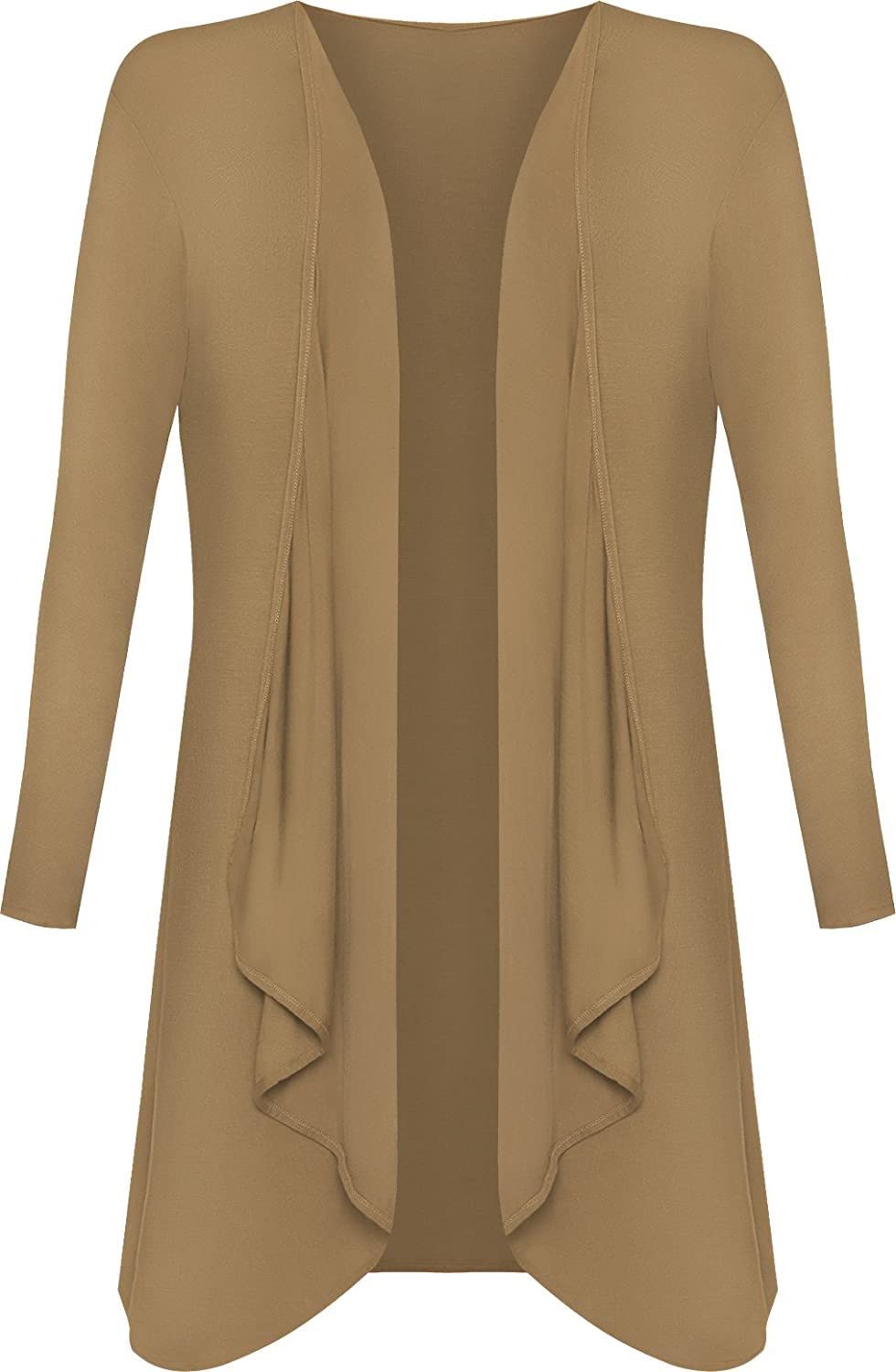 Crazy Girls Womens Waterfall Boyfriend Cardigan, Mocha, XXL (UK 20-22)