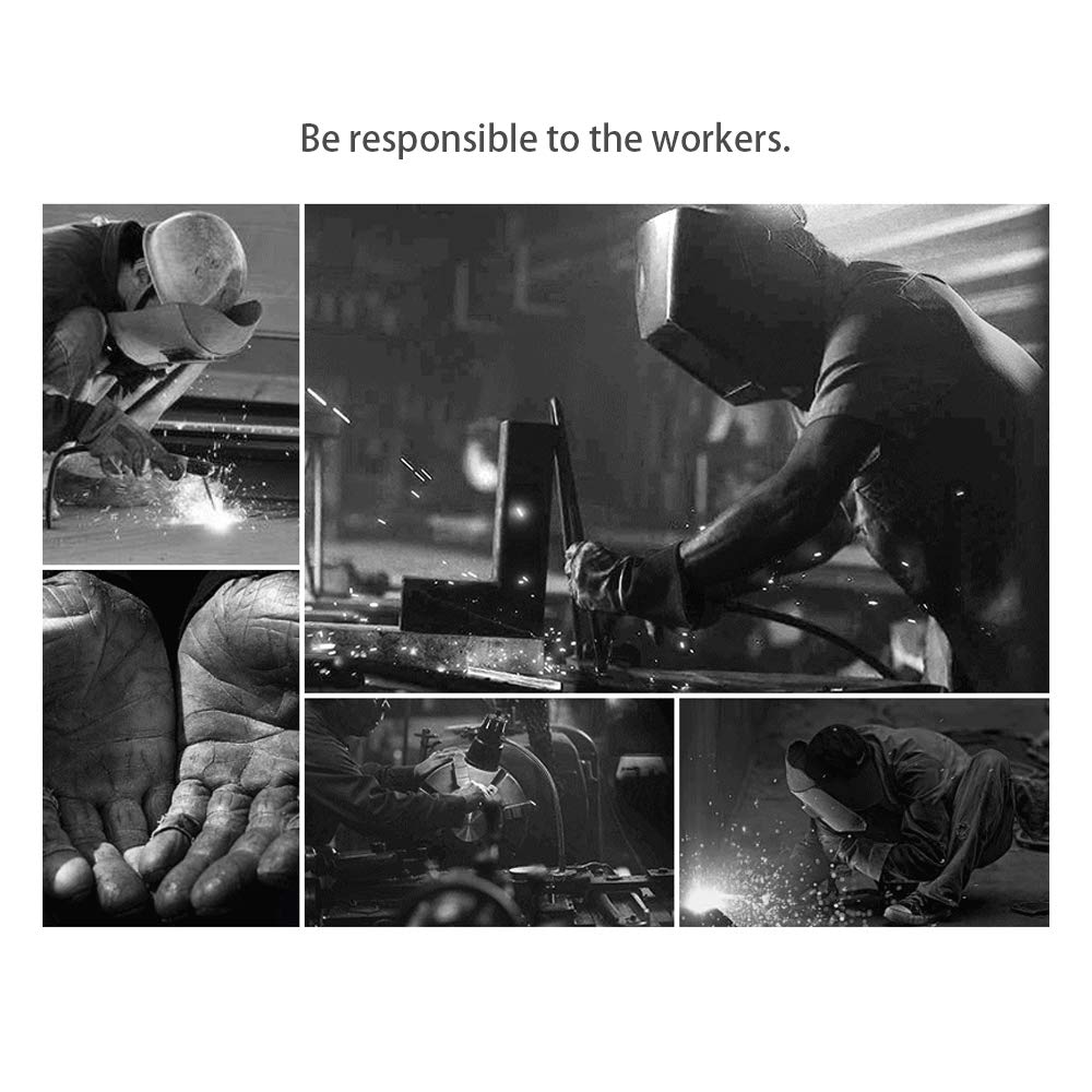 Grembiule da saldatore in pelle bovina per uomini e donne, con maniche e colletto, resistente, per officina, lavoro, lavoro, protezione dalle scintille, resistente al calore, 104 x 53 cm