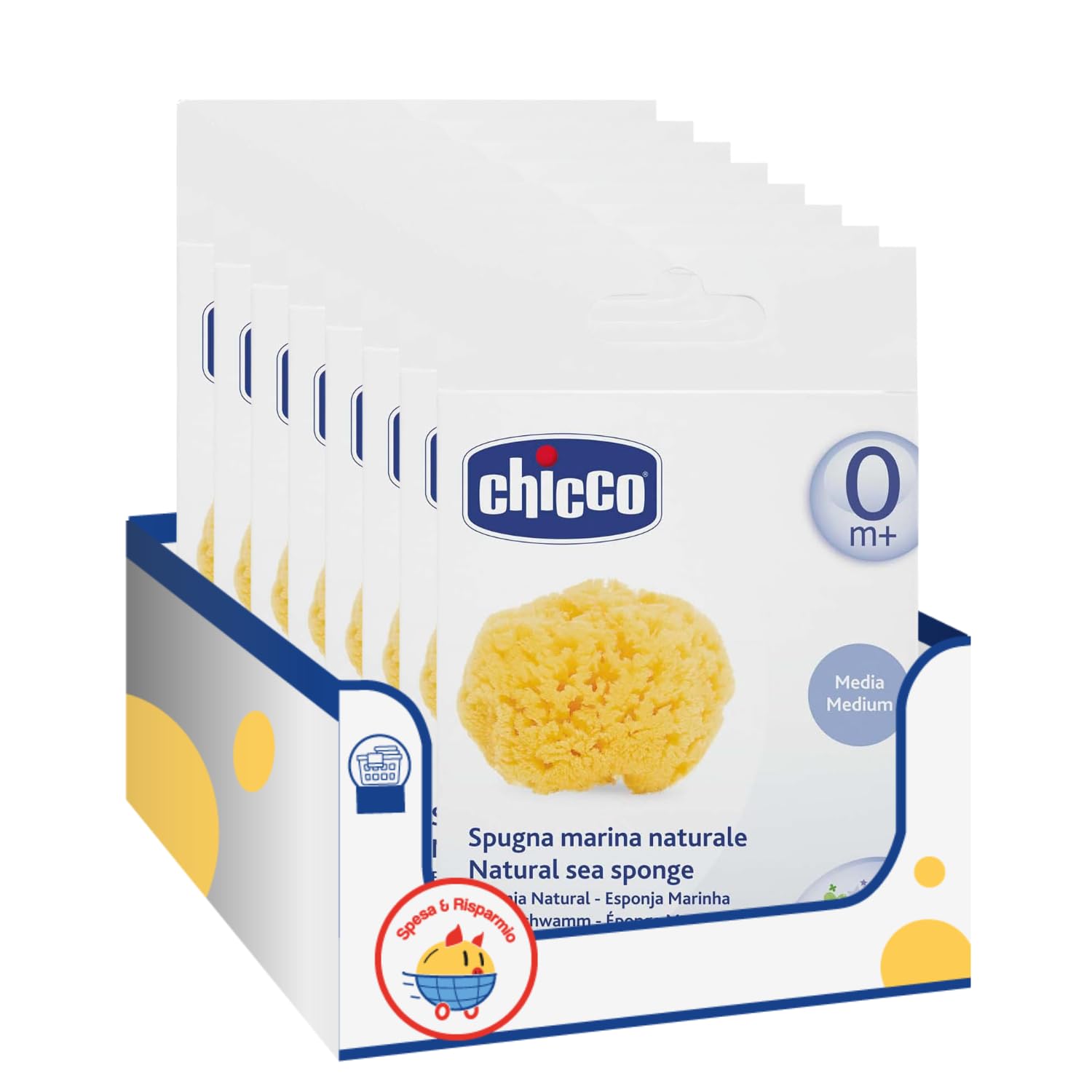 Spugna Marina Naturale Ultra Morbida – Ideale per Neonati 0+ Mesi – 100% Naturale – Delicata sulla Pelle – Variazioni 4/8/12 Pezzi (8)