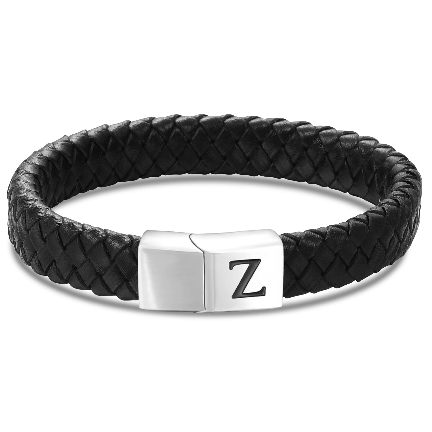 HSWYFCJY Lederkette Herren 3mm Kunstleder Halskette Schwarz