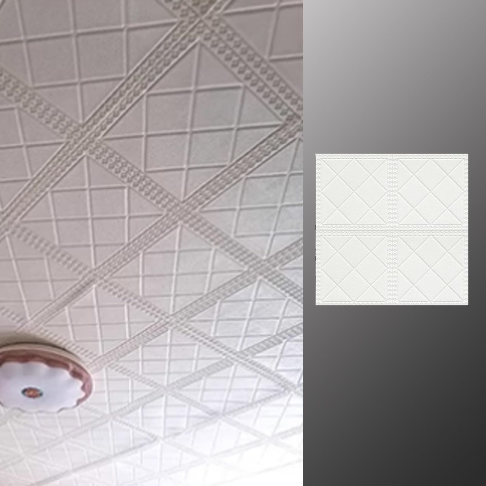 Ocultar grietas con paneles de pared 3D autoadhesivos para reparar zonas dañadas