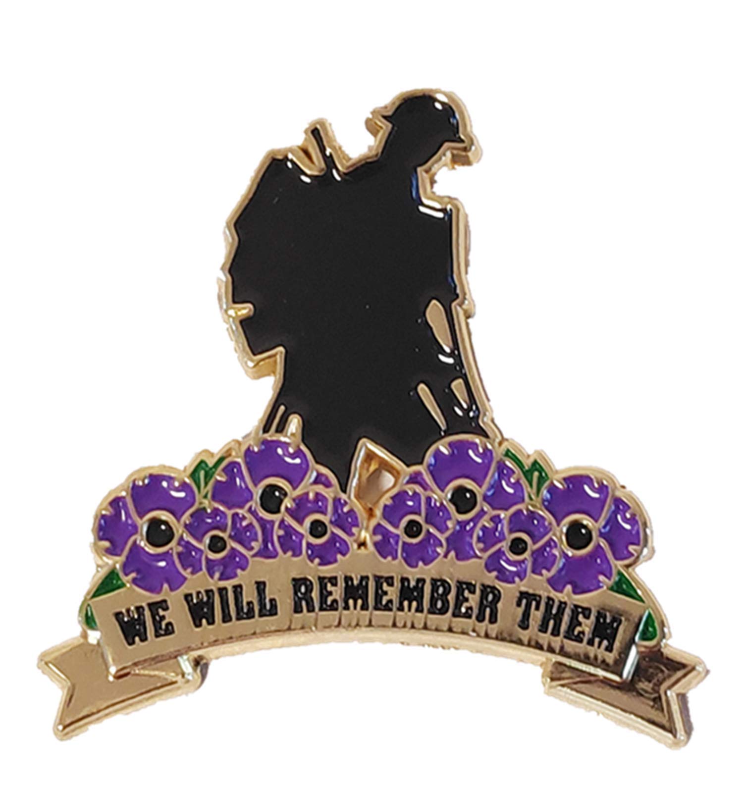 Best Badge Purple Remembrance Day Poppy Enamel Pin Badge We Will Remember Them Veterans Animals In War Ww1