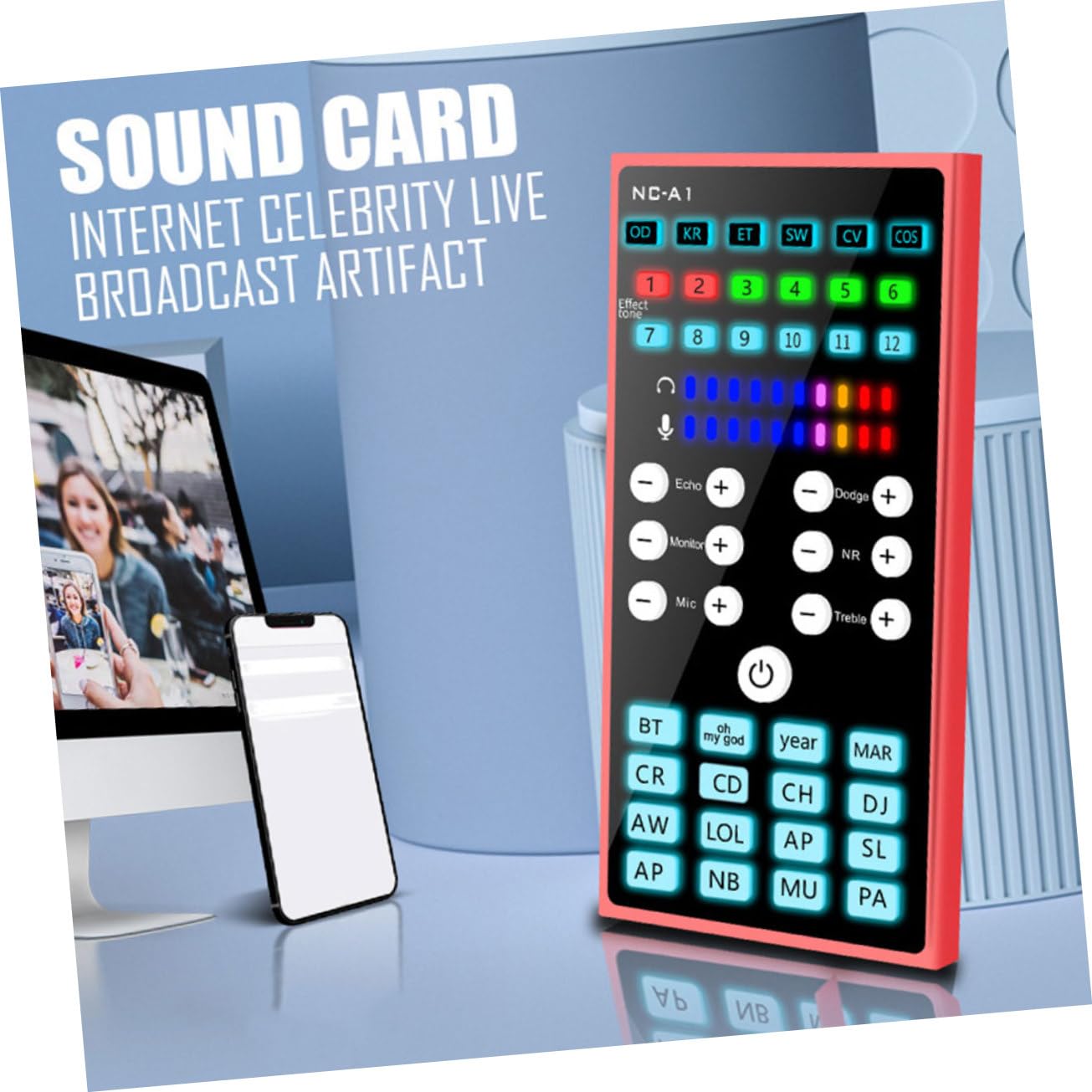 Housoutil Mixer Audio Portatile Per Streaming Live Multifunzione Cambia Voce Mixer Audio Facile Da Installare Per Streaming/mobile