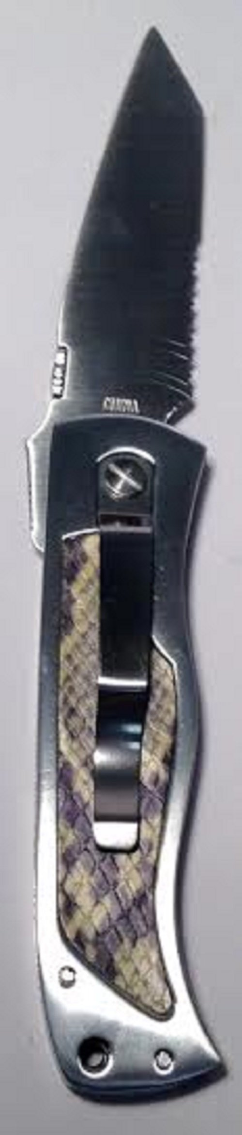 8" Folding Snakeskin Print Knife