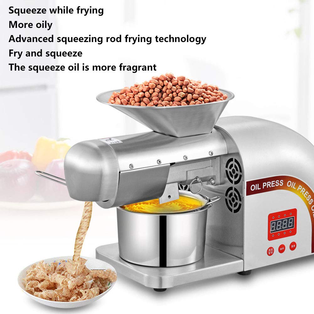 TAISK Commercial Oil Press Machine Cold Oil Expeller Maker Machine Flax Seed Mustard Peanut Coconut Oil Extractor Oil Presser, Temperature Control,220V