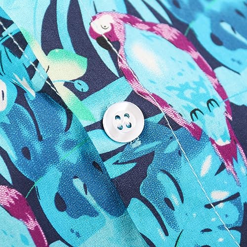 OCHENTA Boys Lightweight Hawaiian Shirt Floral Button Down Long Sleeve Aloha Tropical Tops3