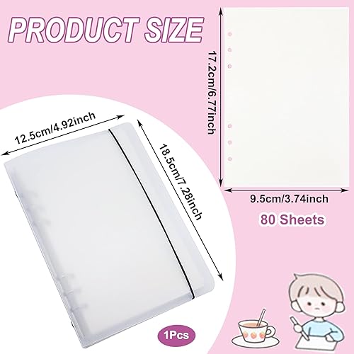 Miniatura 8 de SZHTSWU Álbum de recolección de calcomanías reutilizables, libro de calcomanías de PP esmerilado translúcido, 80 hojas de calcomanías en blanco,