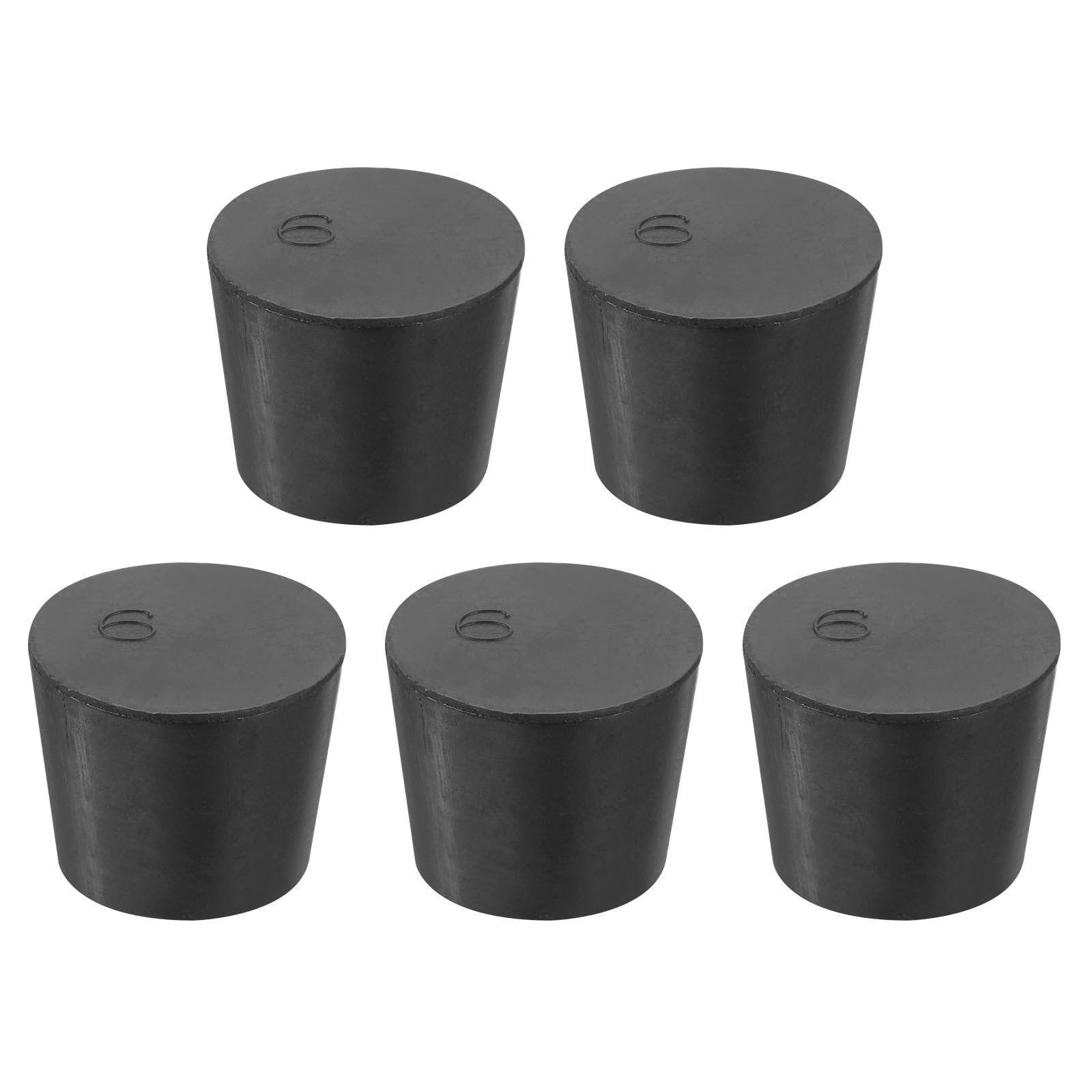sourcing map Rubber Tapered Plug 25mm to 33mm Solid Test Tubes Bungs Stopper Black for Lab Home 5 Pieces