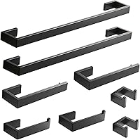 Vista 11 de Fapully Juego de accesorios de baño de 8 piezas de acero inoxidable, juego de accesorios de baño de níquel cepillado montado en la pared