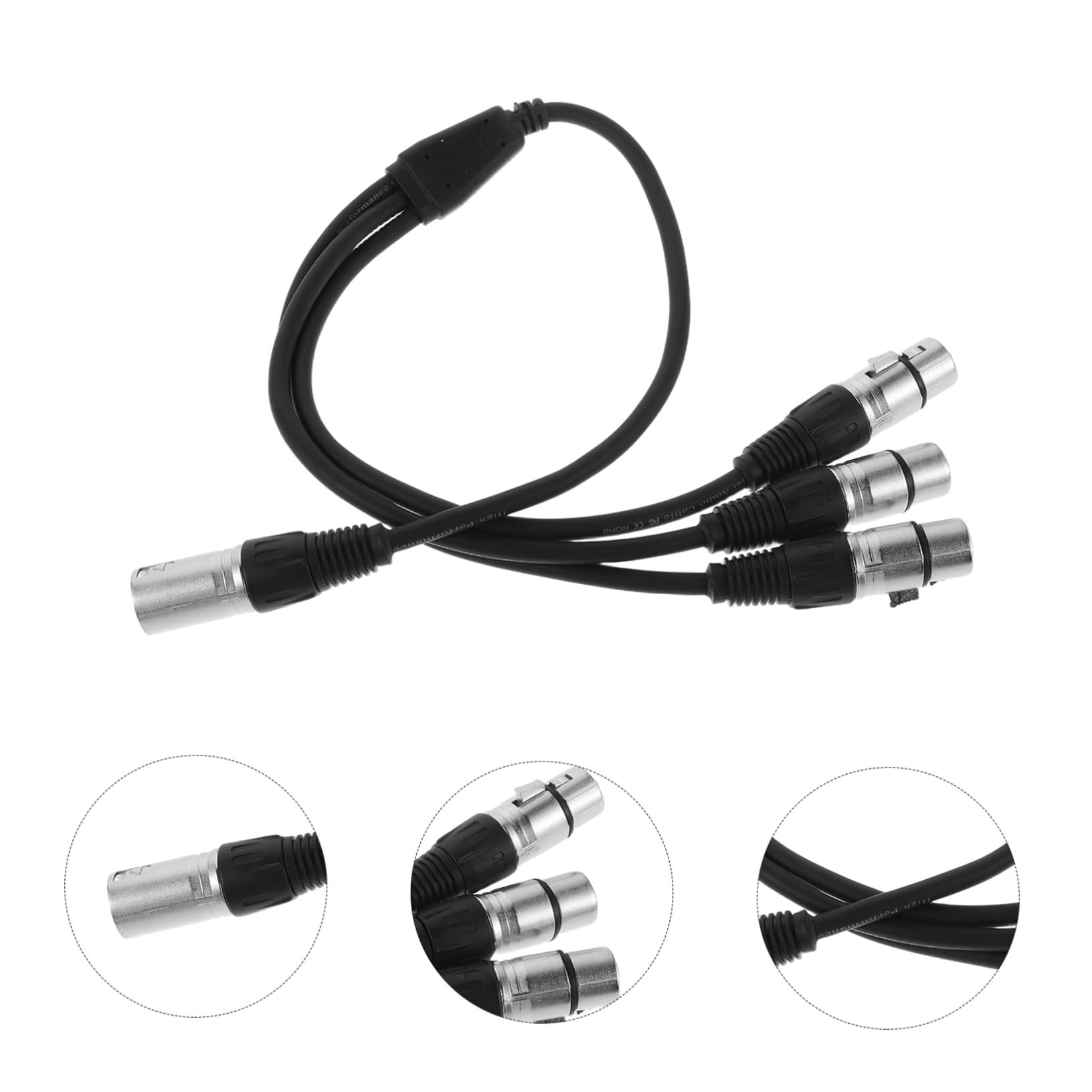 Cavo Audio Xlr 1 a 3, Splitter Microfono 0, 6m, 2 Pezzi | Connessione Bilanciata, Schermatura Anti-interferenze, Design Salvaspazio, per Palco e Produzione Musicale