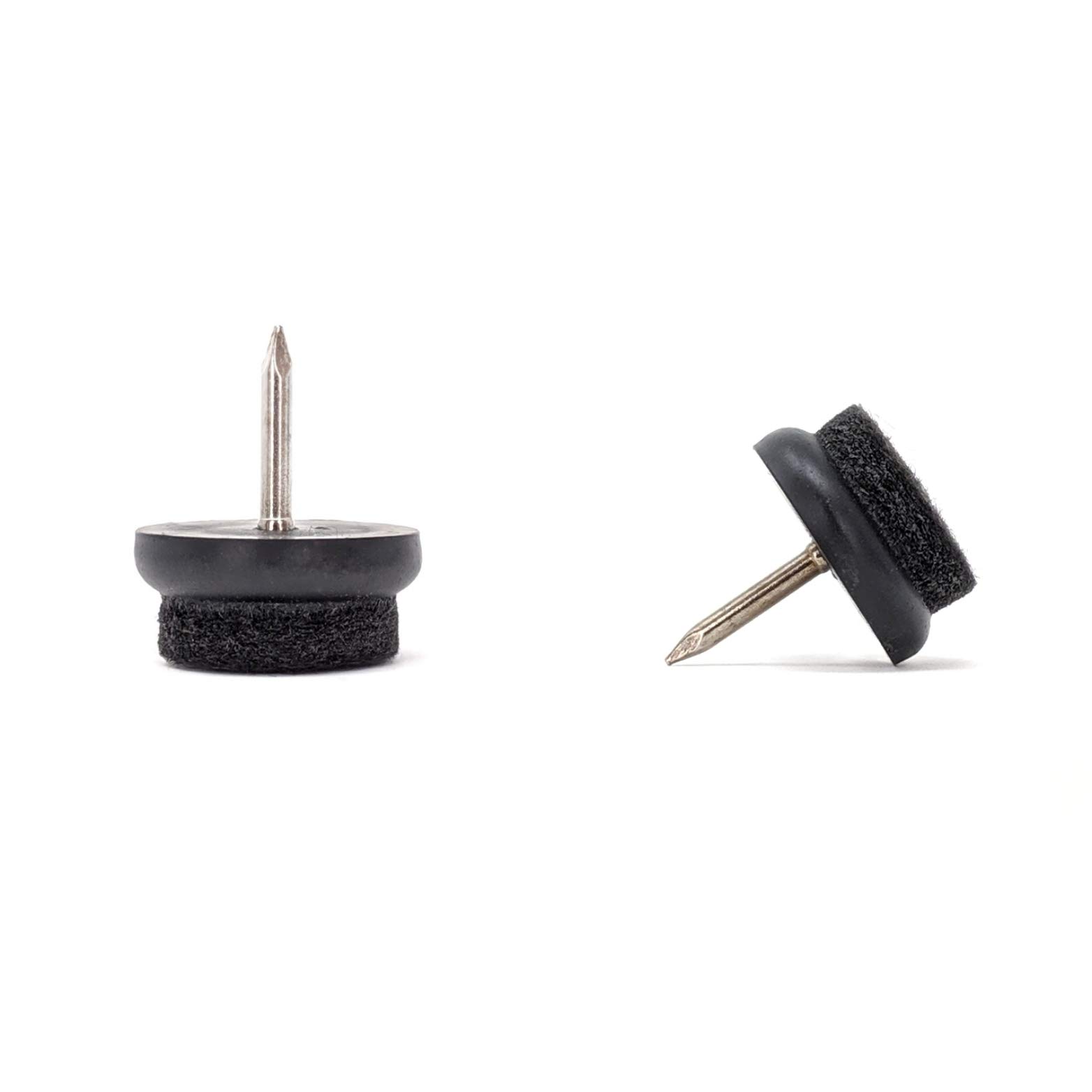 Felt Furniture Gliders. Nail in Chair Sofa Feet Pads (Black, 21mm, 100 Pack, Free 2mm Drill Bit)- (See Second Image for Dimensions) Quality Floor Protectors by Keay Vital Parts- Made in Germany โ image 1