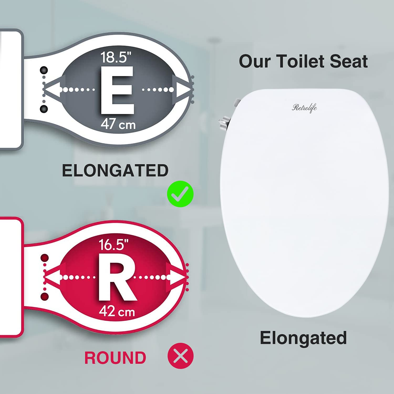 Bidet Toilet Seat for Elongated Toilets Soft Closing Toilet Seat Cover