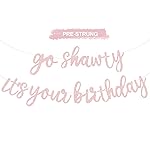 BEISHIDA Light Pink Go Shawty It\'s Your Birthday Banner 11.4Feet,NO DIY - Hip Hop Theme Glitter Happy Birthday Banner Pre-Strung Rap Theme Happy Birthday Sign for Man Women birthday Party Supply