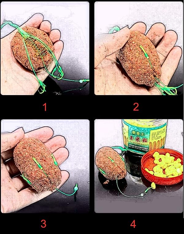 Carp Fishing Baits Hook Lure Trap Luminous Hooks with Drum Type Spring Feeder and Glow Fishing Beads Coarse Fishing Tackle (12#) by Milepetus - Image 4