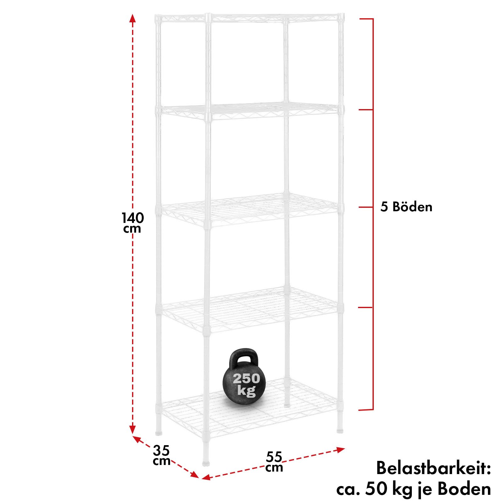 Casa Pura® Rocky Scaffalatura In Metallo Nero - 4/5 Ripiani, Portata 50 Kg A Piano, Montaggio Senza Attrezzi, Per Bagno, Cucina, Esterno - 4