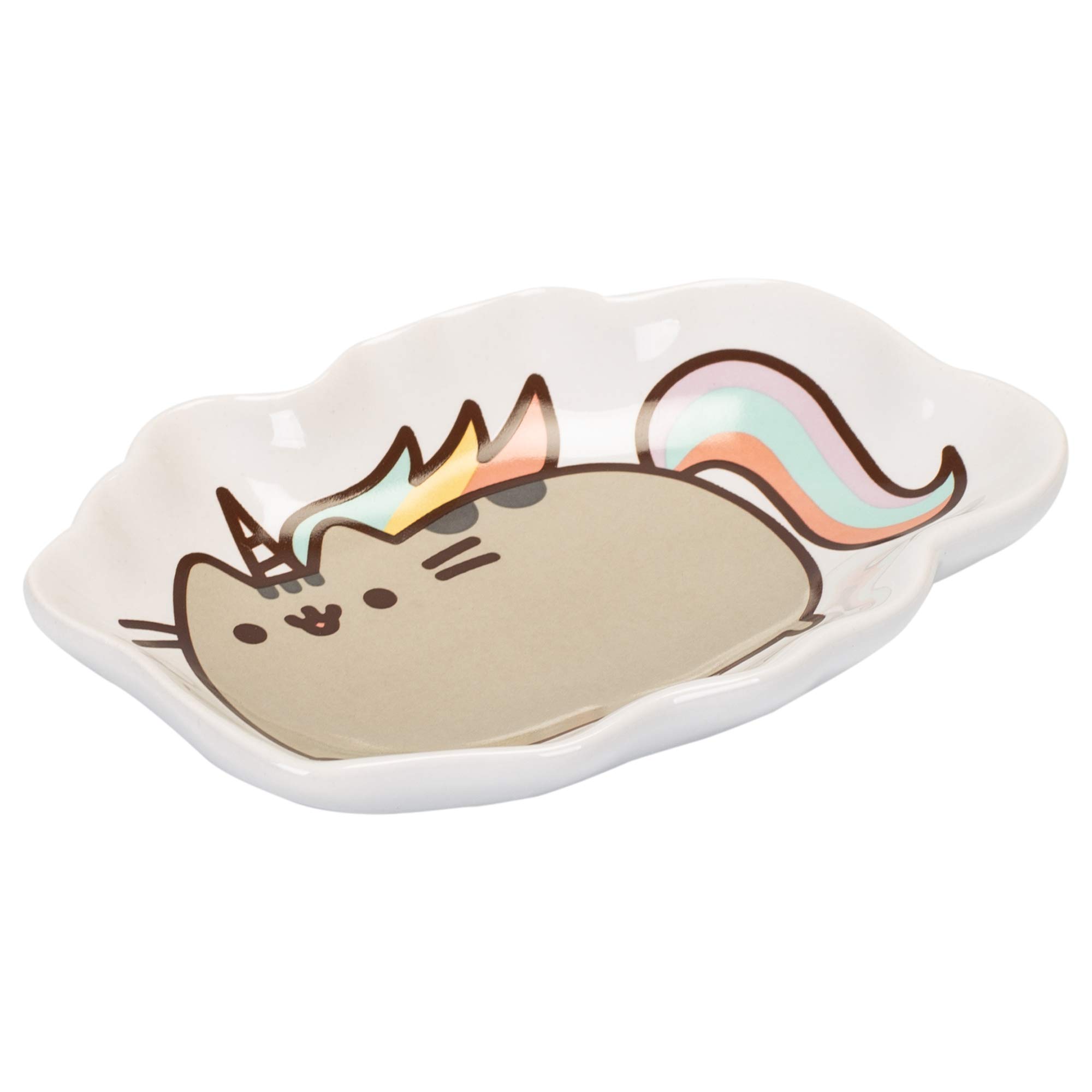 Pusheen by Our Name is Mud “Pusheenicorn” Stoneware Trinket Tray Dish, Multicolor, 4.5 Inches