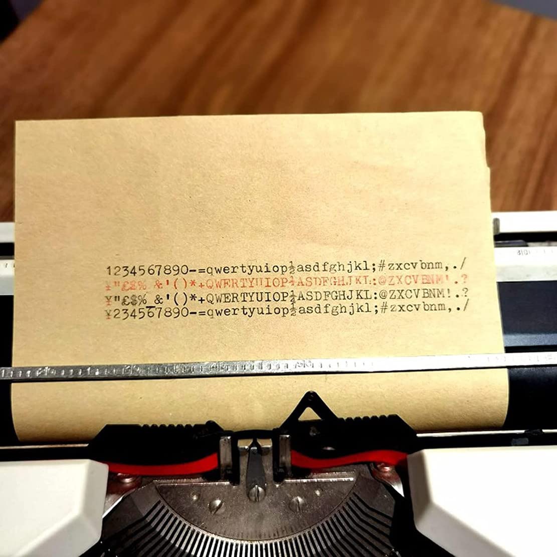 Traditionelle manuelle Schreibmaschine, Maschinenschreibmaschine, englische Vintage-Schreibmaschine mit manueller Schreibmaschine – inklusive Doppelspule, schwarz-rotes Farbband, tragbar und E