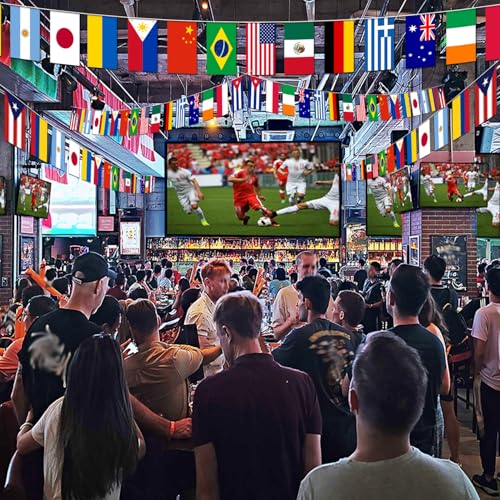 Image of Premium Quality 95Ft 100 Countries String Flag - Vibrant International Bunting Banners Perfect for Party Decorations, Bars, Sports Clubs, School Festivals, Celebrations