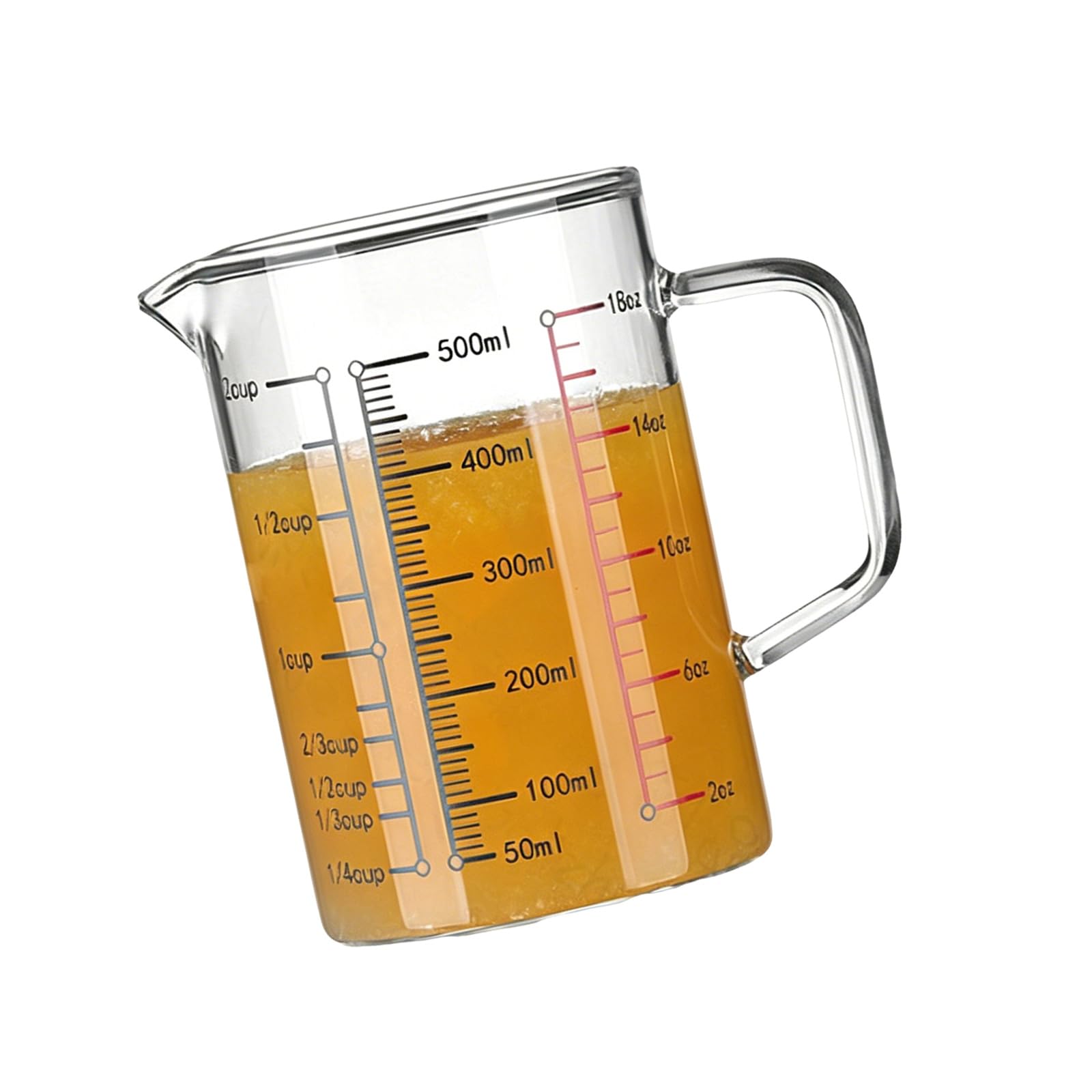 Qusinfc Sturdy Glass Measuring Cup Multiple Capacity Home Baking Essential Equipments for Kitchen Use Liquid and Dry Measuring Cup